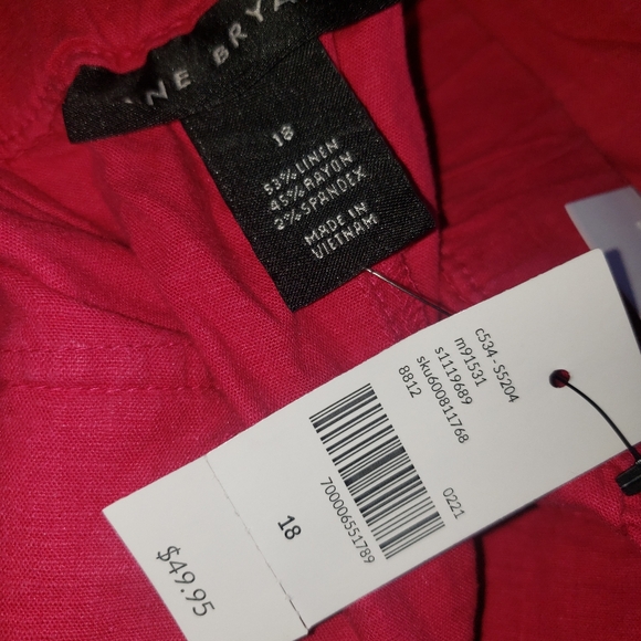 New! Plus Size 18 2X Lane Bryant Pink Linen blend summer shorts - Picture 4 of 4